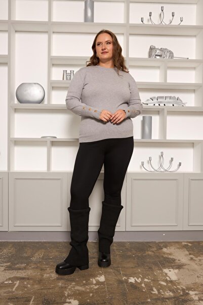 RMG Large Size Knitwear with Drop Sleeves Detail