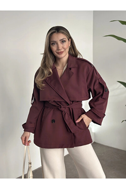 sinemkivanc co Oversized Off-Shoulder Trench Coat