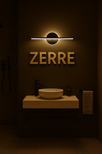 ZERRE Shop MIDY Mimari Siyah Gün Işığı Ledli Aplik 40cm (PİLLİ DEĞİLDİR)