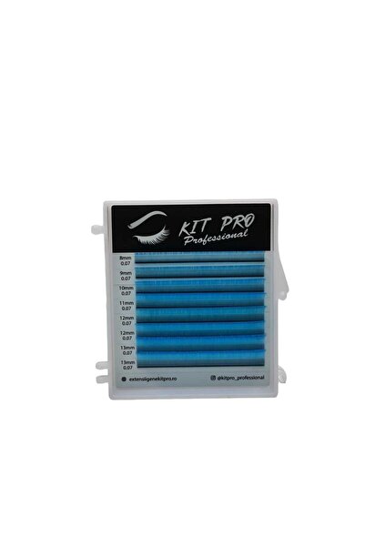 KIT PRO PROFESSIONAL Extensii de gene NEON BLUE – Mix D 8-13 mm
