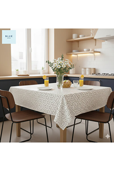 Blue Home 🆕 Fiesta Lux Pvc Fiber Tablecloth - Waterproof Modern Pattern Kitchen and Dining Table Cover