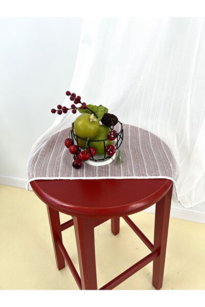 OEM Kitchen curtain, striped texture, 145x85 cm, ivory/gold