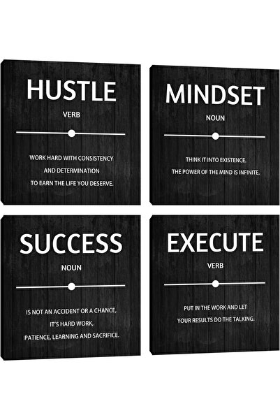 ALAYRA International لوحة فنية جدارية تحفيزية من القماش، 4 لوحات، مقاس 40×40 ...