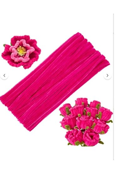 hobi market art 100 ADET FUŞYA PEMBE ŞÖNİL,Çiçek Yapımına Uygun Tüylü Tel 30 ...