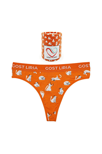 GOST LİRİA -Silver Cat Desenli Kadın String Külot