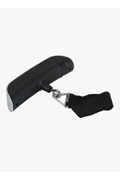 Generic Portable digital luggage scale, LCD screen, hanging strap, silver and black, for travel