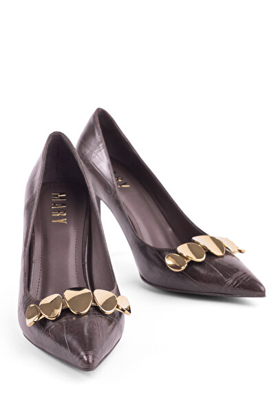 MARY Παπούτσια με τακούνι, καφέ χρώμα, λεπτή μύτη, μοντέρνο κομψό σχέδιο, γυν...