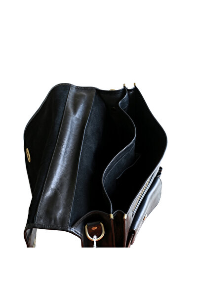 UTIL LAND FASHION Briefcase, laptop case made of genuine vachetta leather, S110