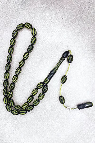 ŞAHBEY TESBİH قلم رصاص منحوت ومطرز بتوقيع صانع فنون متميزة من العنبر الناري