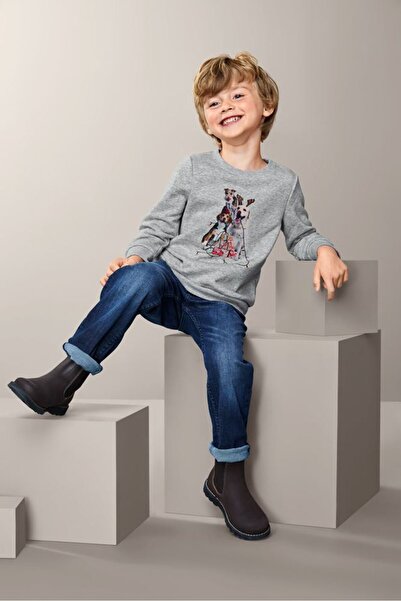 Tchibo Kid Boys Graphic Printed Sweatshirt, Grey