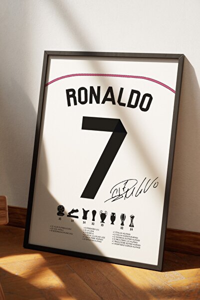 Base Concept Ronaldo 7 İmzalı Poster Tablo (Çerçeveli)
