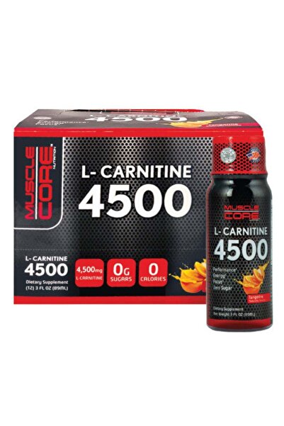 Muscle Core Nutrition إل-كارنيتين 4500 بنكهة اليوسفي، 89 مل - عبوة من 12 قطعة