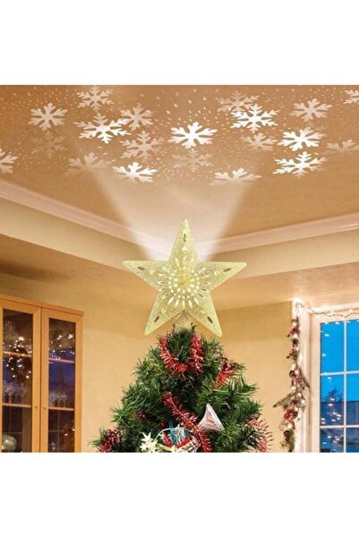 AUTOYSUR زينة شجرة عيد الميلاد المزخرفة على شكل نجمة فضية مجوفة ثلاثية الأبعا...