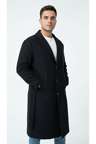 Plus Scorpion Ανδρικό μακρύ παλτό – Χειμερινό, με ζώνη, κομψό μοντέρνο σχέδιο