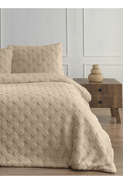 Bikaya Home Diamond 3 Piece Pietra Double Fur Comforter Duvet Set - 220X240 c...