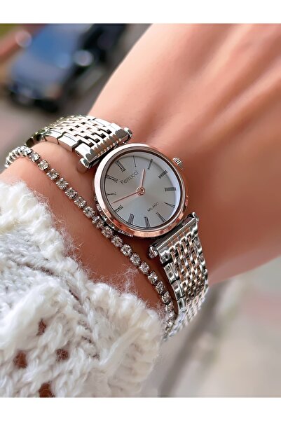 Ferrucci Steel Strap Minimal Case Women's Wristwatch 3 Atm Water Resistant 2 Years Warranty