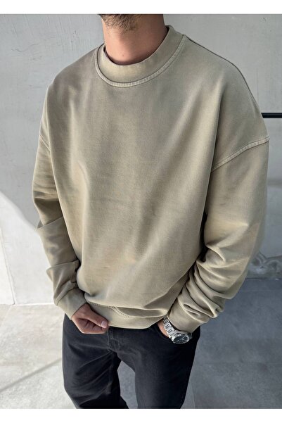 XPUPPETWEAR Acid Wash Basic Yıkamalı Oversize Sweat