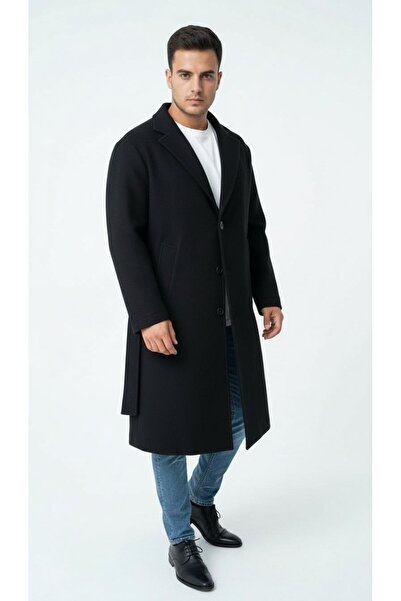 Plus Scorpion Ανδρικό μακρύ παλτό – Χειμερινό, με ζώνη, κομψό μοντέρνο σχέδιο