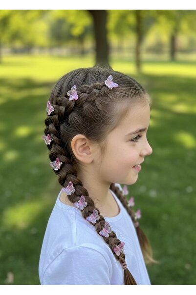 NEHİRDEN 10Pcs Purple Butterfly Hair Ring Hair Earrings