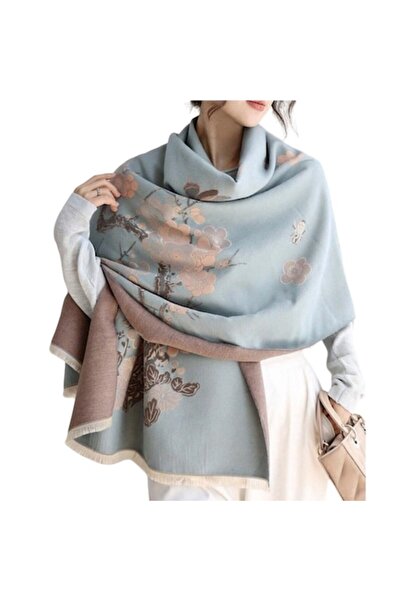 The Casius. Μακρύ γυναικείο κασκόλ σε στυλ σάλι, με σχέδιο λουλούδια και κλαδ...