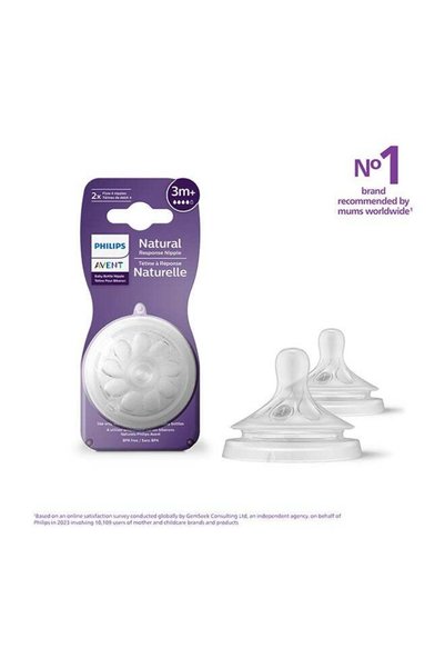 Philips Avent Baby Feeding Bottle Teat Natural Response SCY964/02 | 3M+ Age |...
