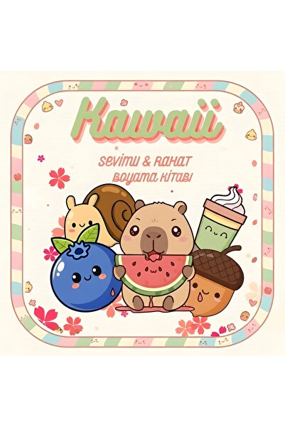 M&H Coloring Kawaii - 21x21 cm Boyama Kitabı, Çocuk ve Yetişkinler için