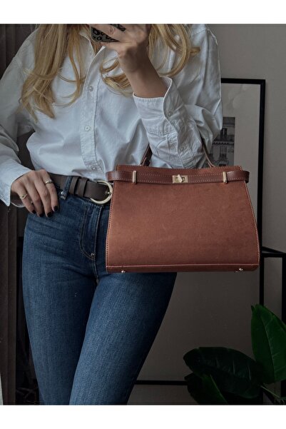 mèche atelier since 2024 Merlin Women's Suede Hand and Shoulder Bag Brown