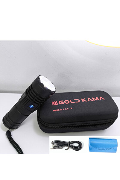 Gold Kama T406 Şarjlı El Feneri 100W Işık Gücü Powerbank Özellikli 5 Modlu 88...
