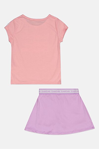 Bebe Kids Girl 2 Piece Sportswear Fit Short Sleeve Training T-shirt And Skort, Multicolor