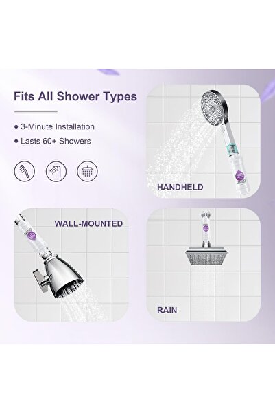 Hope فلتر رأس الدش بفيتامين سي - مُنقي مياه عطري، مزيل للكلور والصدأ (برائحة ...