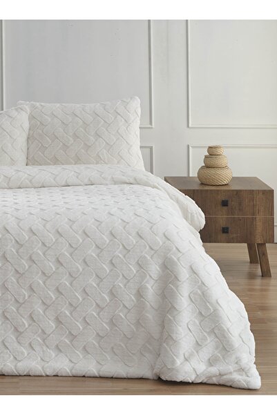 Bikaya Home Diamond 3 Piece Pietra Double Fur Comforter Duvet Set - 220X240 cm - with Original Bag