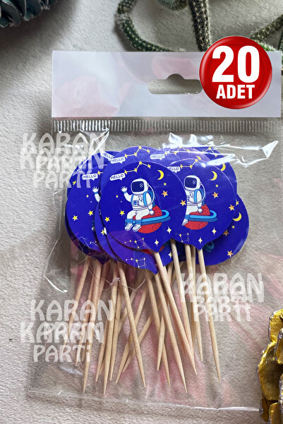 karanca parti süs 20 قطعة من أعواد الأسنان بتصميم رواد الفضاء لعيد الميلاد