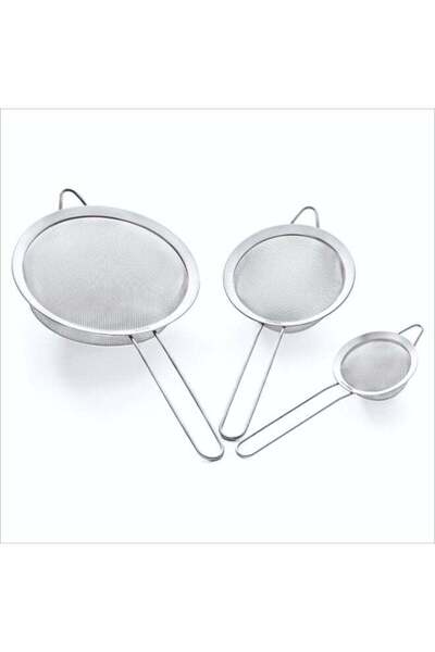 Noon East 3 Pcs Super Wire Extra Fine Mesh Strainer with Handle (8cm, 10cm, 1...