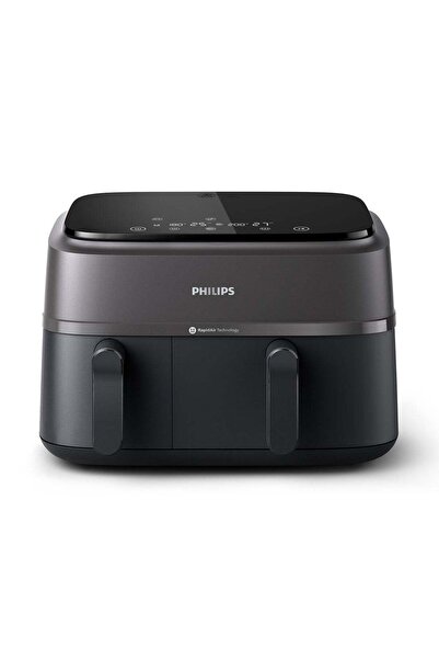 Philips مقلاة هوائية مزدوجة السلة XXL - درجين، 9 لتر، 2750 واط NA350/00 أسود