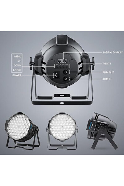 VENTART VENTART Par Lights Projector, 54*3W, RGBW, DMX, DJ, Parties, Disco, Black