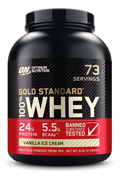 Optimum Nutrition مسحوق بروتين مصل اللبن الذهبي المعياري 100% - بنكهة آيس كري...