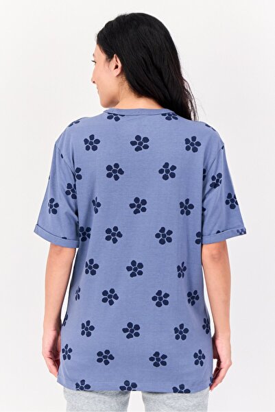 EVANS Women Crew Neck Short Sleeve All Over Printed T-Shirt, Multicolor