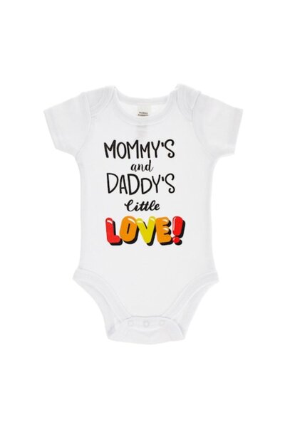 OEM white cotton bodysuit "mommy's and daddy's little love" for babies