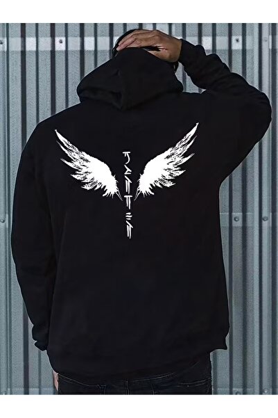 LAYORA cu glugă cu mânecă lungă Compass Star and Wing pentru bărbați cu imprimeu