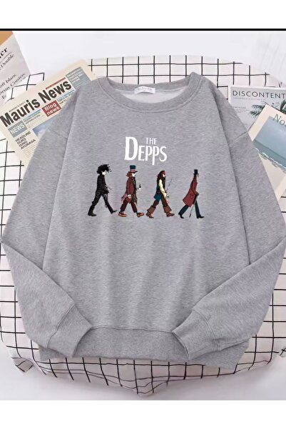 LELVANİ The Depps Printed Gray Sweater