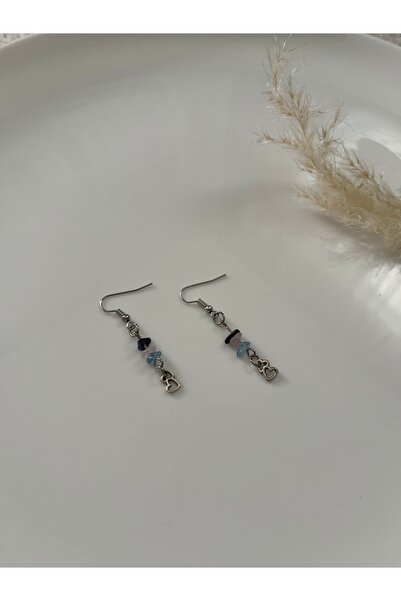 Lullaby Obsidyen Pembe Kuvars Aquamarin Aesthetic Vintage Fairycore Y2k Goth Hediyelik Küpe Doğal Taş