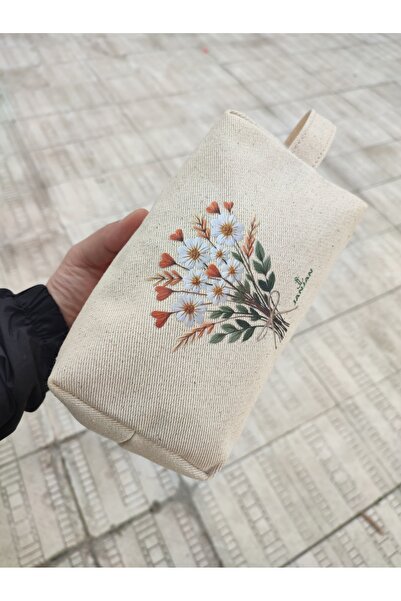 JANJAN Large Natural Makeup Bag, Organizer Bag, Organizer, Cosmetic Carrying Case,