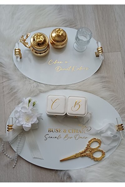 LilAmor Concept Hediyelik Soz nişan tepsi seti damat fincani suni deri yuzuk ...