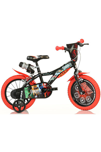 Dino Bikes Bicicletă Gormiti DB-614-GOR pentru copii, cu dinozauri, 14 inch – Negru