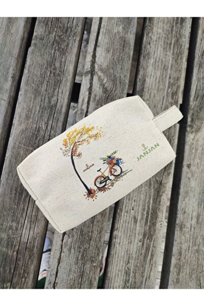 JANJAN Large Natural Makeup Bag, Organizer Bag, Organizer, Cosmetic Carrying Case,