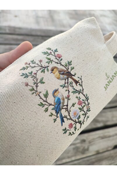 JANJAN Large Natural Makeup Bag, Organizer Bag, Organizer, Cosmetic Carrying Case,