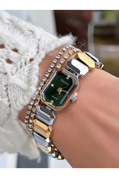 Ferrucci Steel Strap Minimal Case Women's Wristwatch 3 Atm Water Resistant 2 Years Warranty