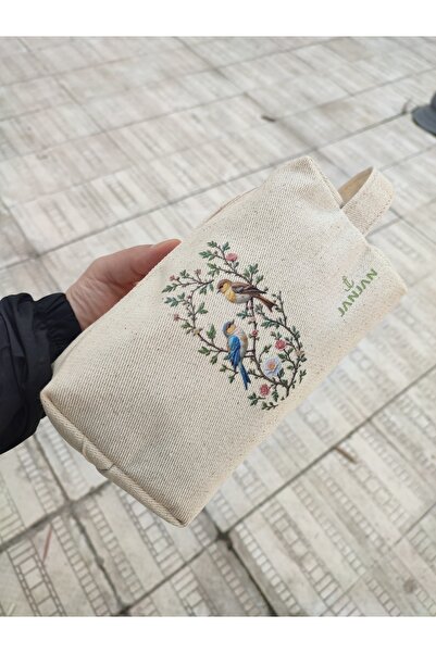 JANJAN Large Natural Makeup Bag, Organizer Bag, Organizer, Cosmetic Carrying Case,