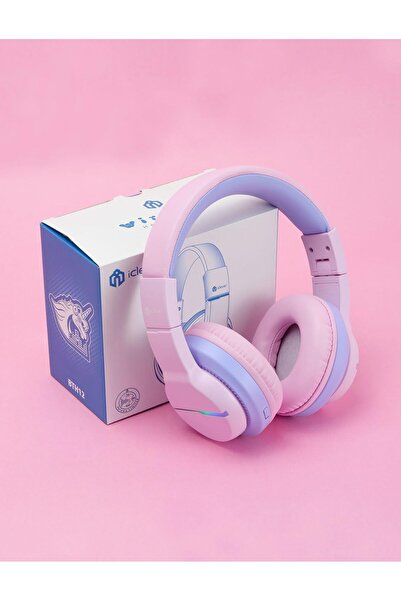 iClever BTH-12 Kids Wireless Headphones — LED Lights, Safe Volume 74/85 dBA, 85h Playtime, USB-C,