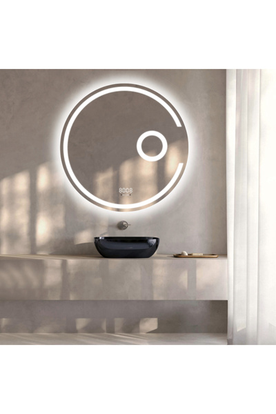 LedCorp Oglindă LED 70×70 cm cu lupă, senzor de mișcare, 3 tipuri de lumină, ...